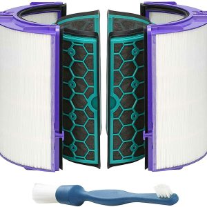 HEPA + Carbon Filter Kit for DYSON 360˚ Glass Activated Carbon Pure Cool DP04 HP04 TP04 Air Purifying Tower Fan + Cleaning Brush