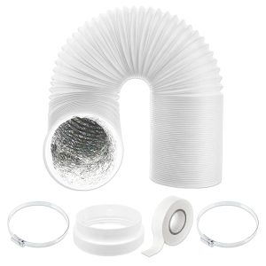 Universal HVAC Vent Hose PVC Aluminium Foil Insulated Duct Exhaust Outlet Pipe Connector Kit (5" x 2.5m)