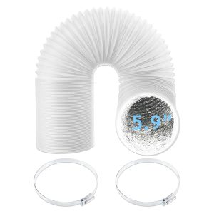 Air Con Vent Hose 5.9" 3m Insulated PVC Aluminium Air Conditioner Pipe + Clips