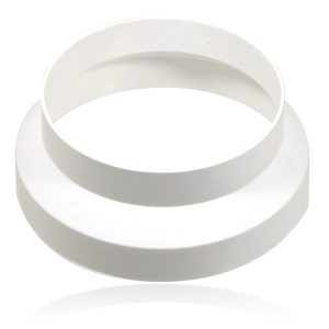 Air Con Hose Adaptor 125 to 150mm 6" to 5" Round Reducer Increaser White Step