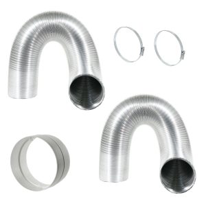 Air Conditioning Duct Kit (5" x 3 Metre Vent Hoses x 2 + Hose Connector + Clips x 2)